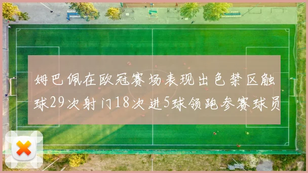 姆巴佩在欧冠赛场表现出色禁区触球29次射门18次进5球领跑参赛球员